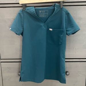 Xxs Caribbean Blue Catarina Figs Scrub Top